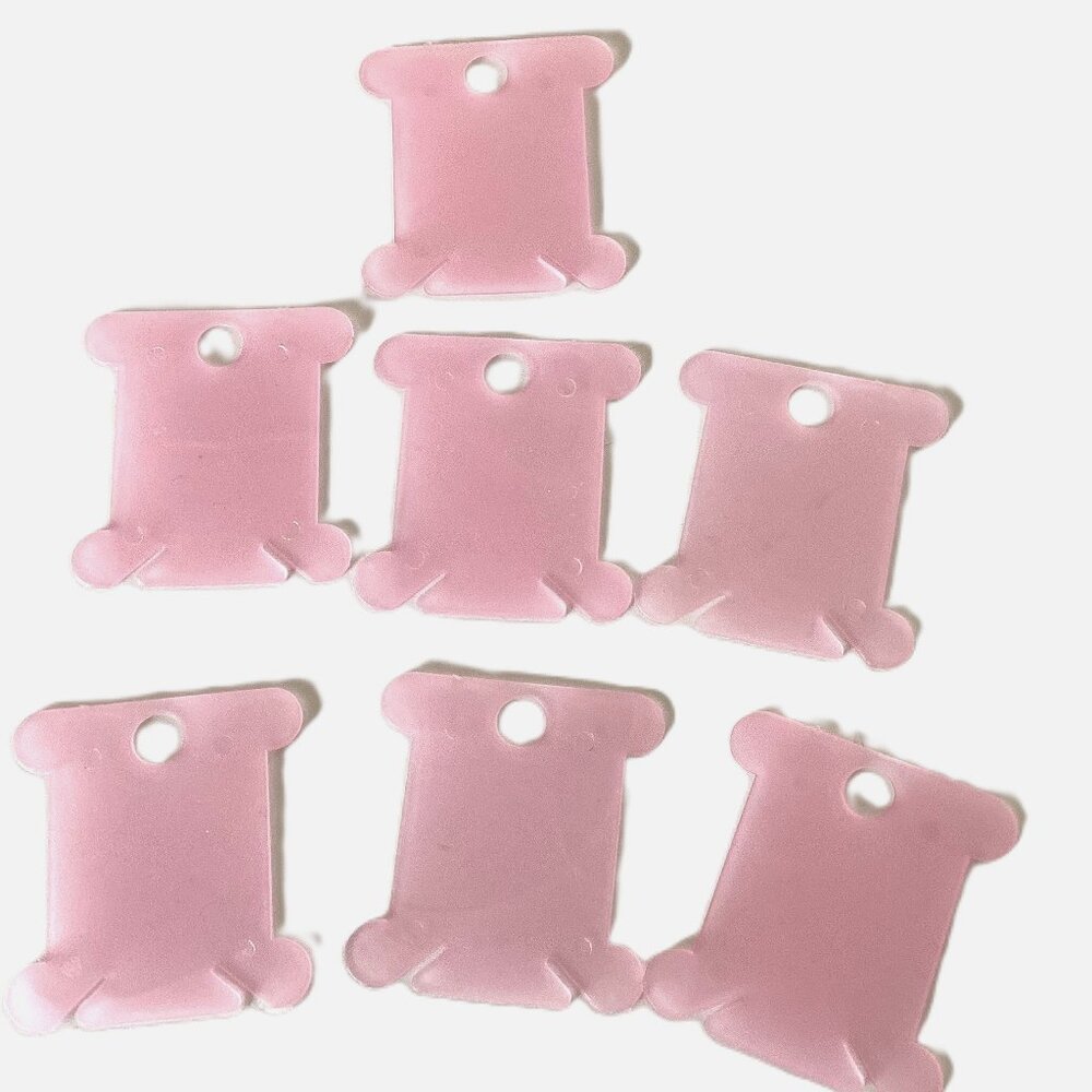 7 Pink Plastic Embroidery Floss Bobbins for Craft DIY Cross-stitch Embroidery